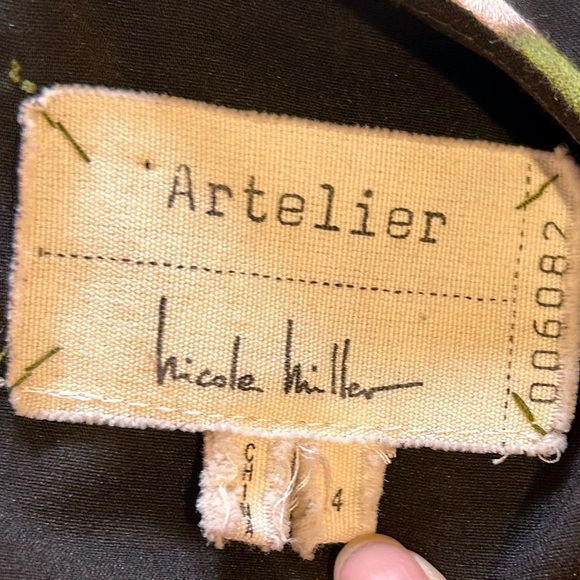 NICOLE MILER Atelier Silk Pleated Front Hem Blend Sleeveless Sheath Dress Size 4 - Picture 9 of 12